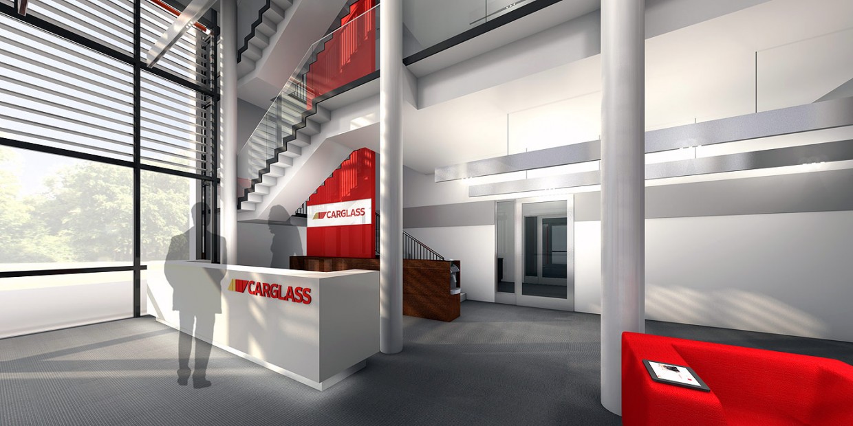 EMPFANGSBEREICH CARGLASS ‹ MOLLOWITZARCHITEKT